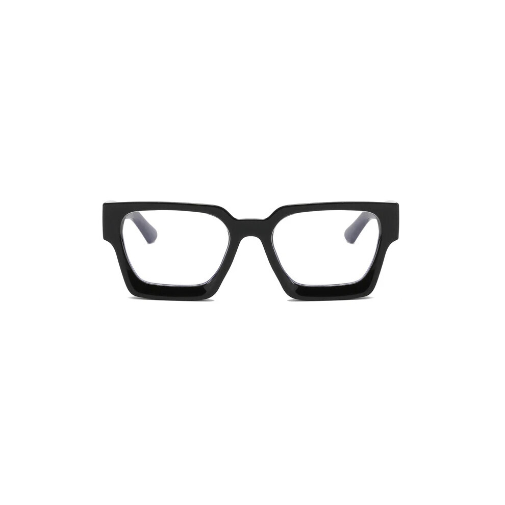 (Black, +1.50 strength) Thick-rimmed anti-blue light reading glasses New