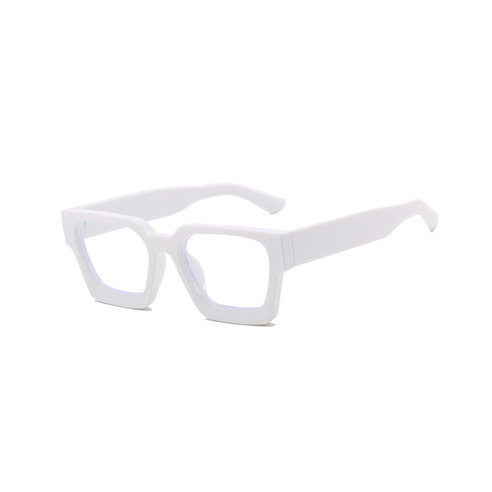 (White, +2.25 strength) Thick-rimmed anti-blue light reading glasses New