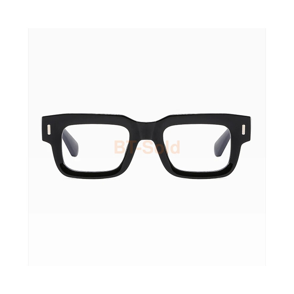 (Black, +3.00 strength) Square large frame simple and clear reading glasses New