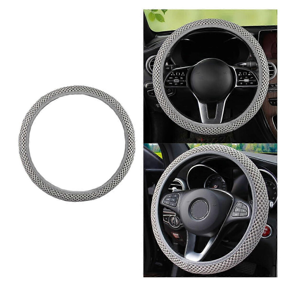 (As Show, One Size) Stretch Elastic Steering Wheel Cover, Allseason Comfort, Warm In Winter Cool In Summer, Universal 15 Inch 4632480829800