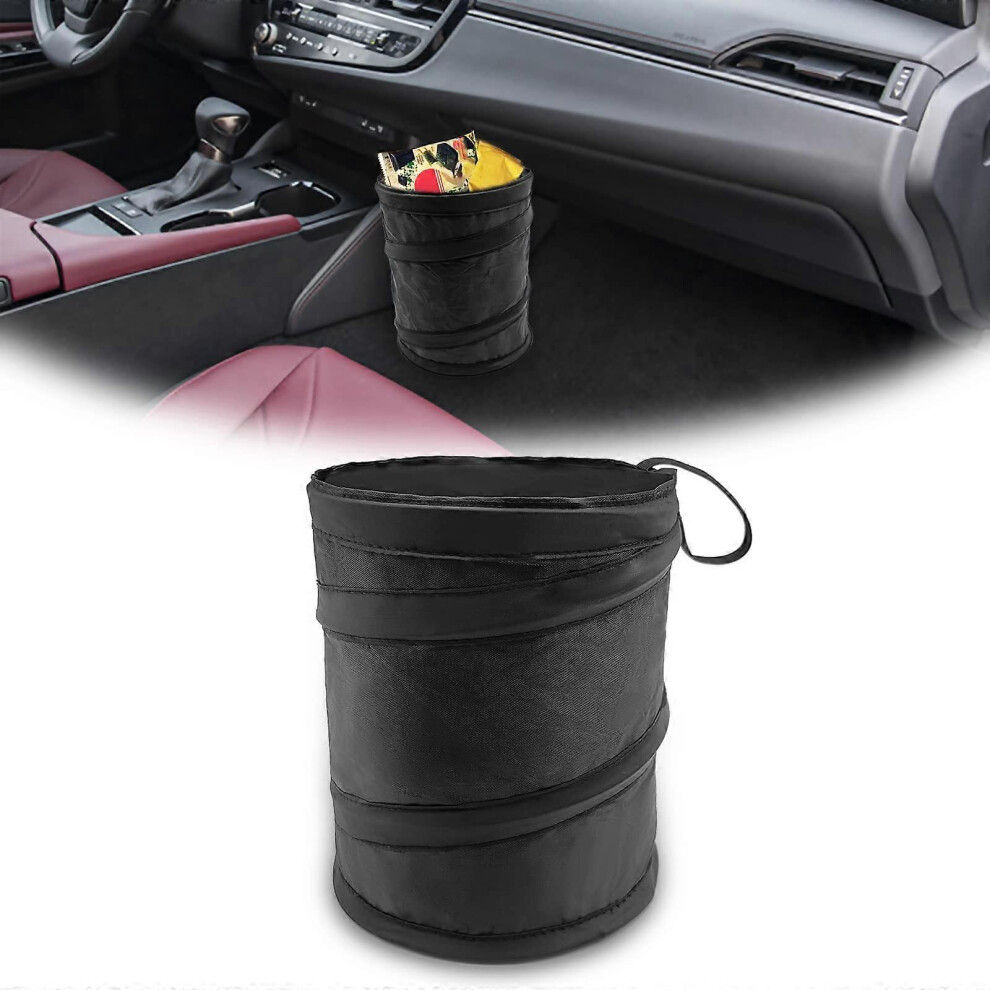 (As Show, One Size) Oxford Cloth Collapsible Pop Up Car Trash Bag Hanging, Car Trash Can, 1 Pack Black 4632480800724