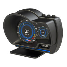 (As show, One size) OBD2 Gauge Display,Car HUD Head Up Display Driving Distance Speed MPH Water Temperature Meter