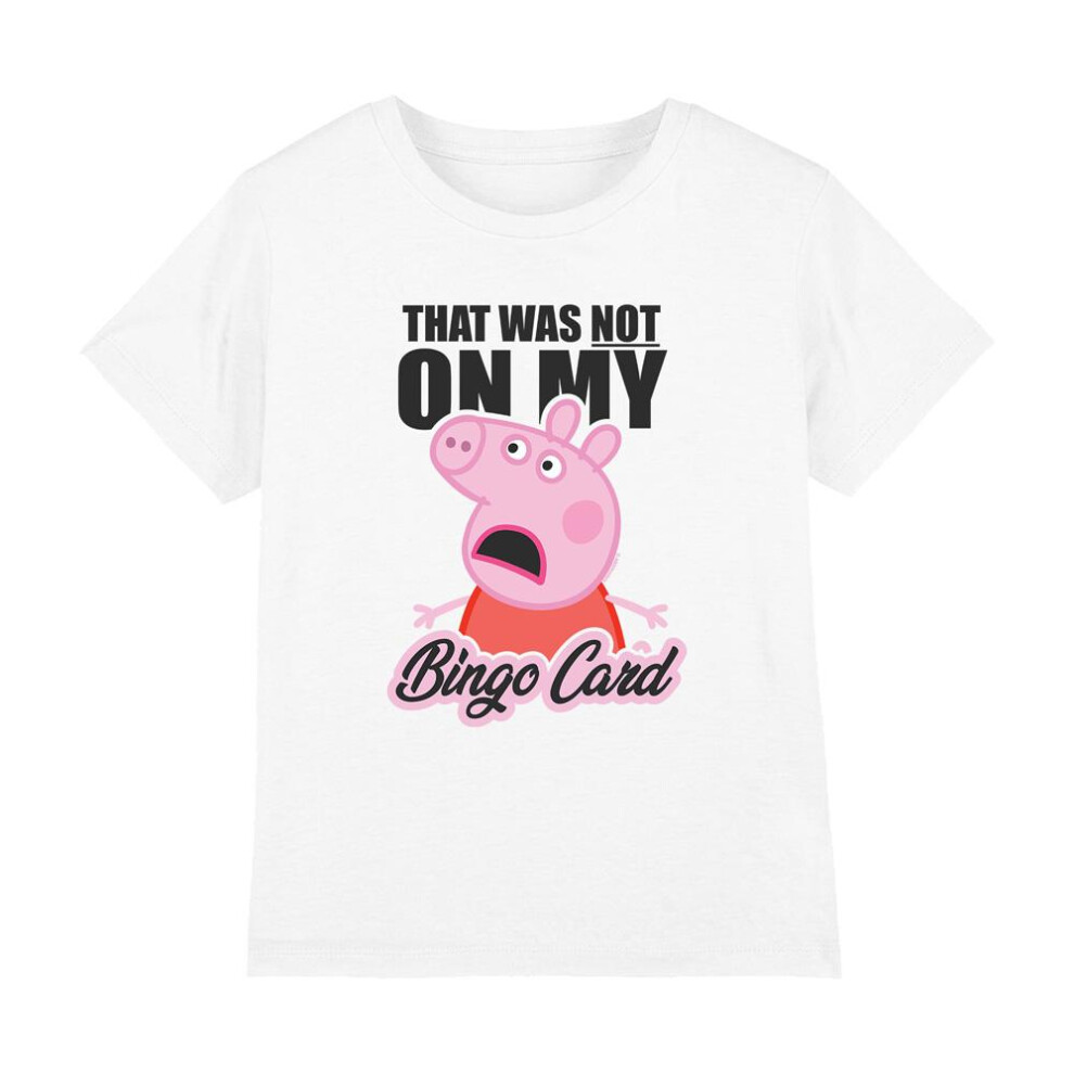 (7-8 Years, White) Peppa Pig Girls Bingo Card T-Shirt