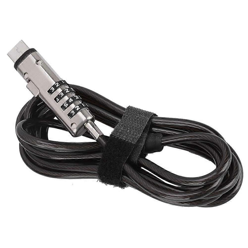 (As Show, One Size) 4 Digit Password Laptop Cable Lock With Ecofriendly Steel Cable, Antitheft Security Lock For Computer Devices, Suitable For Statio 4632480813984