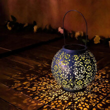 (As show, One size) Outdoor Solar Hanging Lantern Lights Decorative Hanging Garden Lights Metal Decorative Lantern for Table, Patio, Courtyard, Party,…