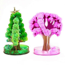 (As show, One size) Zihaisheng 2pcs Magic paper tree Flowering cherry tree Christmas tree watering will grow crystallized toy magic tree