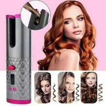 (As show, One size) Zihaisheng Cordless Auto Rotating Hair Curler Curling Wand Wireless Ceramic
