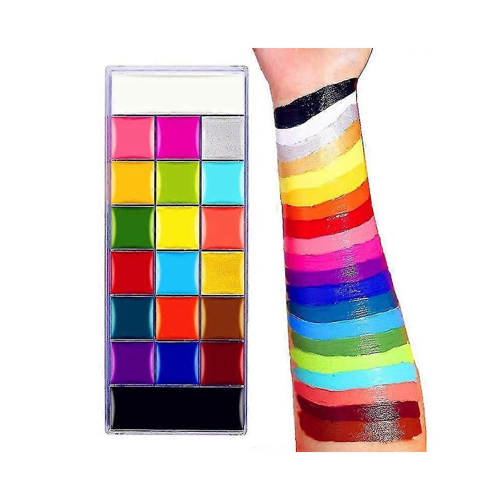 (As Show, One Size) Zihaisheng 20 Colors Face Painting - Face Body Paint Palette Kit For Adult/Professional Tattoo Painting Art, Halloween Party 4632480823440