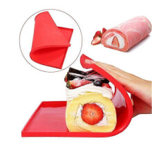 (As show, One size) Large Swiss Roll Cake Mat Flexible silicone Baking Tray