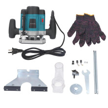 (As show, One size) Electric Wood Router Adjustable Depth Multifunctional Trimmer Woodworking Machine for Carving Trimming Slotting US Plug 110V