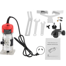 (As show, One size) 30000R/MIN Electric Hand Trimmer Wood Laminator Router Tool Set