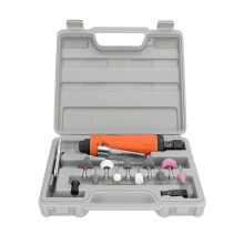 (As show, One size) 1/4in Air Pneumatic Grinder Portable Straight Handle Pneumatic Grinding Machine Kit 22000rpm