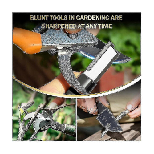 (As show, One size) 2pack Garden Tool Sharpener Blade Sharpener Pocket Sharpen Garden Tool Shears Sharpener For Pruners 1