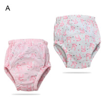 (B, One size) Cotton Washable Training Diaper Pants - Set of 2