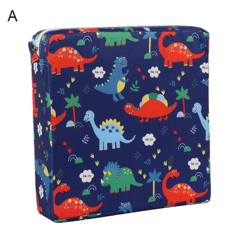 Kikidex (C, One Size) Dinosaur And Elephant Pattern Children Dining Chair Booster Cushion - Adjustable Mat