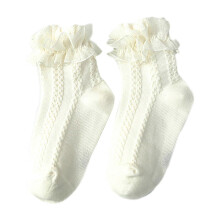(XS, Purple) Comfortable Pure Color Toddler Socks (1 Pair) - Ruffle Stockings for Home and Dancing Use