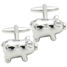 (As show, One size) 1 Pair Pig Cuff Links Creative Cufflinks Suits Shirt Cufflinks Men Clothing Accessories