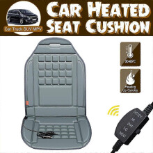 (Single seater, black) Universal 12V Car Seat Pad Cushion Cover - Heating Heater for Winter