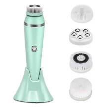 (As show, One size) Electric Face Scrubber, 4-in-1 Deep Cleansing Facial Brush With Ultrasonic Vibration Technology For Exfoliating And Face Massaging, Travel-friendly