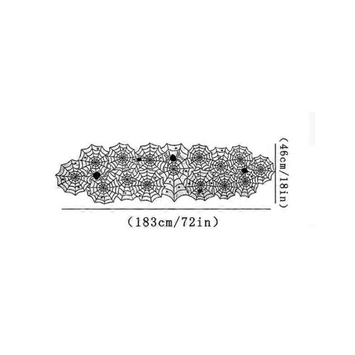 (As show, One size) Spider Table Runner Lace Table Runner Halloween Table Runner for Dinner Halloween Party(Black)(1pcs) 1