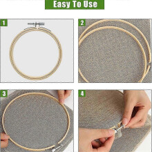 (As show, One size) 2 Pieces 10 Inch Embroidery Hoops, Round Wooden Embroidery Hoops, Wooden Embroidery Frames for Arts Crafts Sewing