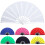(White, One size) Elegant Chinese folding fan with solid color and comfortable grip 2