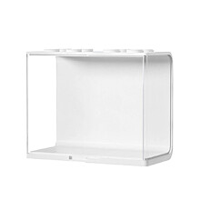(As show, One size) Large White Doll Display Case Transparent Stackable Clear Display Box Toy Storage Stand for Mini Figures Collectibles