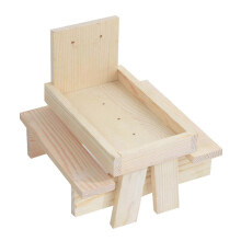 (1, One size) More Thicken Squirrel Table Feeder - Easy Assembly, Wood Container for Squirrel Food, Garden Supplies