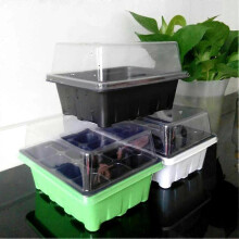 (Green Black, One size) 1L 12-hole Garden Planting Germination Box - Nursery Pot Case Tray for Seedlings