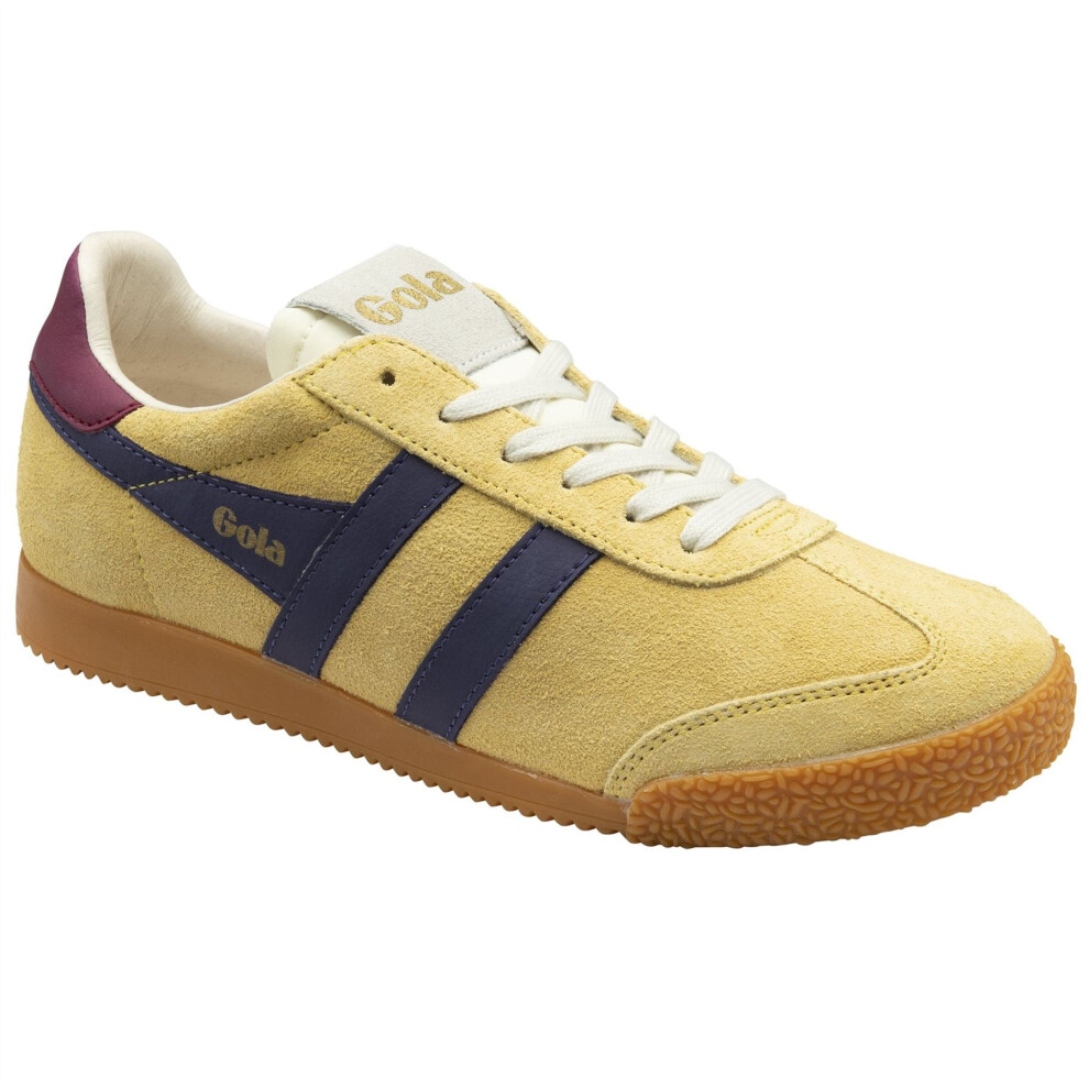 (Yellow, 3 (Adults')) Gola Elan Suede Women's Pollen/Cerise Trainers