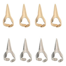 (As show, One size) Halloween Punk Style Party Rings For Decor Halloween Rings For Costume(8pcs, gold, silver)
