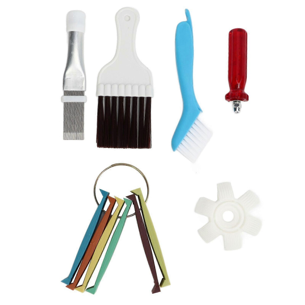 (As Show, One Size) 1 Set Condenser Evaporator Clean Tool,3 Different Fin,Comb Condenser Fin Straightener And 2 Different Brush 5033941369856