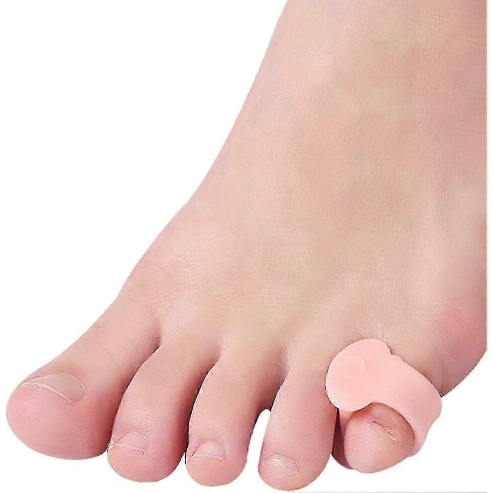 Kikidex (Purple, One Size) 10Pcs Pinky Toe Separator, Gel Toe Spacers Straightener, Hammer Toe Corrector, Silicone Little Toe Spacers For Overlapping Toe - Jj
