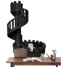 (Black, One size) Dice Tower Castle Stairs, Middle Ages Style Dice Tower, Heavy Duty Resin Dice Tower Castle Sieve Tower Ornaments For Home Bar Decor