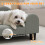 PawHut (Grey) Dog Sofa Bed, Cat Sofa with Backrest, Armrest, for Small Dogs, Grey 6