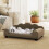PawHut (Brown) Dog Sofa Bed, Cat Sofa with Backrest, Armrest, for Small Dogs, Grey 8