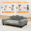 PawHut (Grey) Dog Sofa Bed, Cat Sofa with Backrest, Armrest, for Small Dogs, Grey 3
