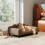 PawHut (Brown) Dog Sofa Bed, Cat Sofa with Backrest, Armrest, for Small Dogs, Grey 9