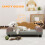 PawHut (Grey) Dog Sofa Bed, Cat Sofa with Backrest, Armrest, for Small Dogs, Grey 5
