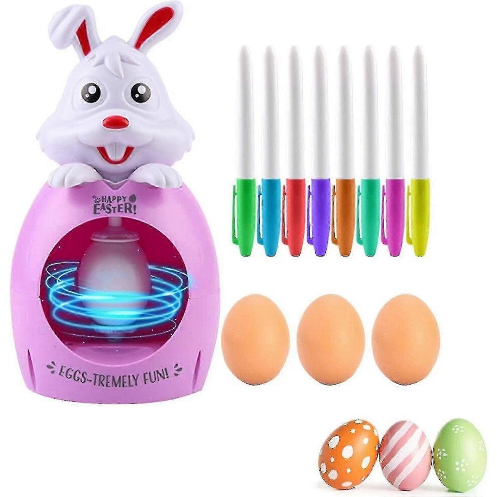 (As show, One size) Easter Egg Decorating Kit | Light Up Musical Rabbit Egg Coloring Machine Set,easter Accessories For Easter Themed Parties, With 8-image-OPC-PHJNPR9-NEW