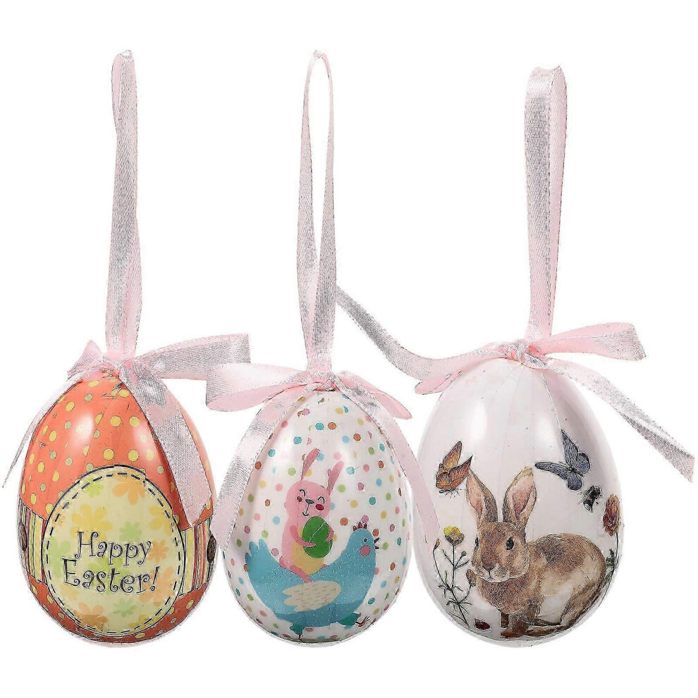 (As Shown 1, One size) 3pcs Easter Egg Hanging Ornaments Easter Hanging Eggs Easter Decorations Colorful Decorative Eggs-image-OPC-PHJNPRS-NEW