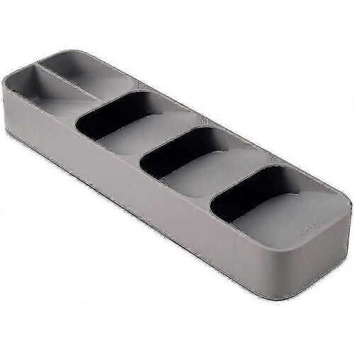 (As show, One size) Compact Cutlery Organizer Kitchen Drawer Tray, Small, Gray