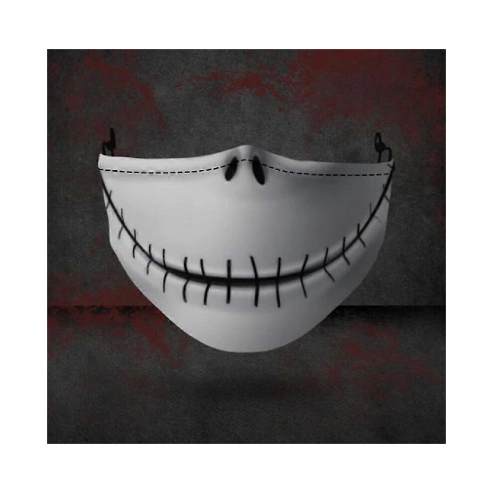 (As show, One size) Halloween The Nightmare Before Christmas Halloween Face Mask Reusable Washable1pcswhite-image-OPC-PHJNQJ9-NEW