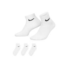 (White, UK 8-11) Nike SX7677 Mens Ankle Socks Lightweight Everyday Cushioned Low Cut Socks 3 Pack