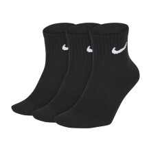 (Black, UK 8-11) Nike SX7677 Mens Ankle Socks Lightweight Everyday Cushioned Low Cut Socks 3 Pack