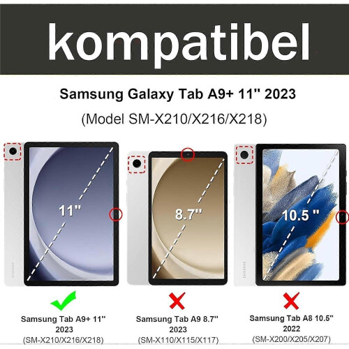Tablet A9 Plus Keyboard - Galaxy Tab A9 Plus Case with Keyboard, Keyboard Magnetic Wireless Bluetooth Removable 1