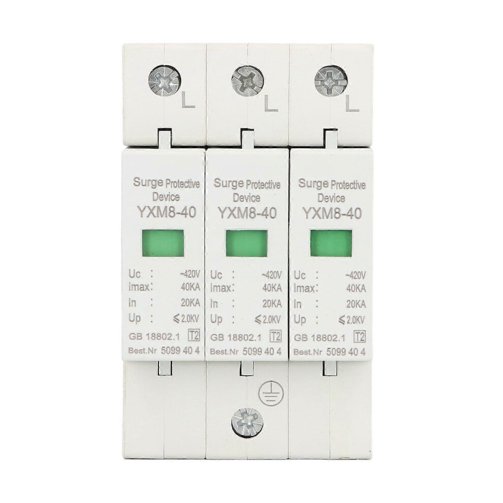 (As Show, One Size) Surge Protective Device 3P 40Ka 420V Voltage Protection Arrester Protector For Safety 5033941305922