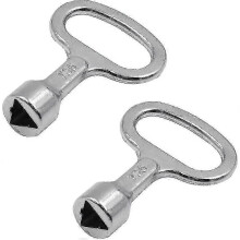 (As show, One size) Meter Box Key For Gas Water Electric Meter Box Cabinet (2pcs, Silver)
