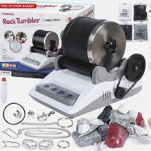 (As show, One size) Hobby Rock Tumbler Ki Rock Polisher Starter Kit Polisher Machine Rough-Gemston]