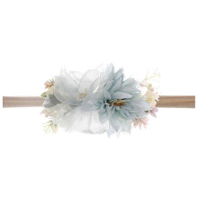 (Blue, One size) Non-Slip Flower Crown Baby Headband | Elastic Fabric Photography Prop
